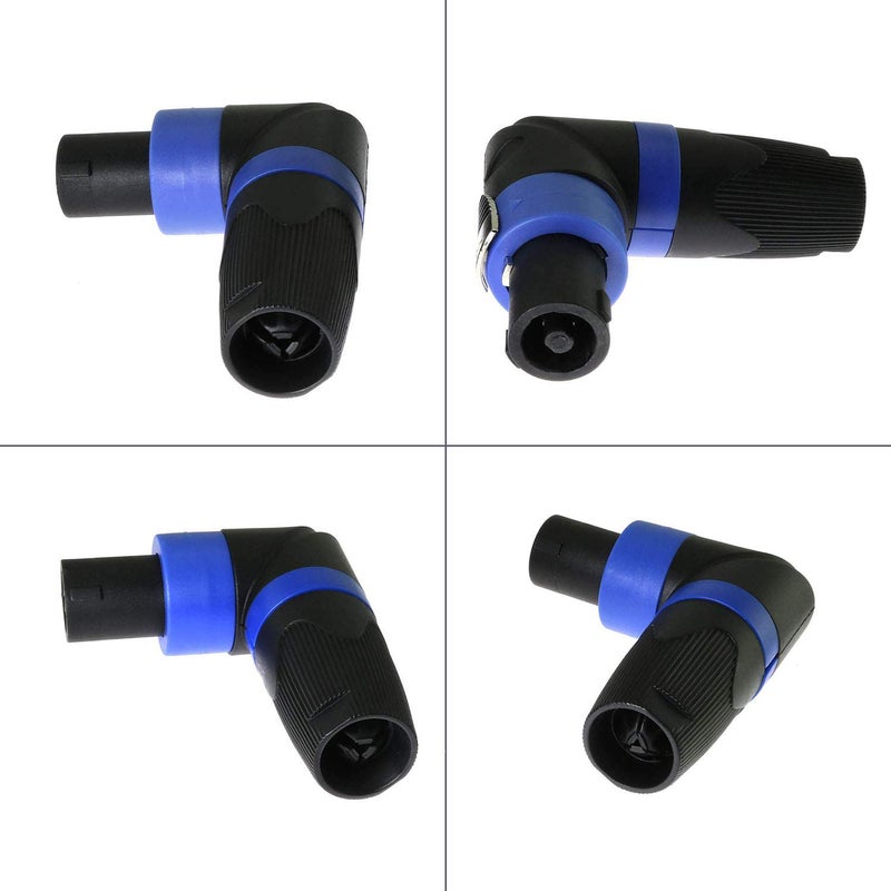 Yuyaokk 4-Pack Right Angle Speakon Cable Adapter Connectors, 4 Pole L-Shape High-Load Speaker Plug Twist Lock Compatiable with Speakon NL4 & NL2 Series - Image 5